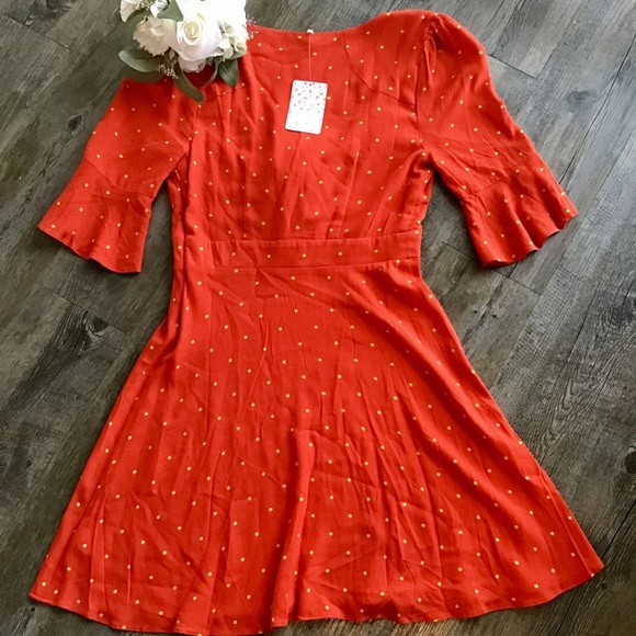 NWT Free People All Yours Red Polka Dot Dress - Picture 2 of 3